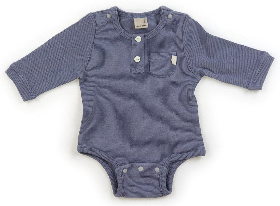 プティマイン petit main ロンパース 70 男の子 ブルー系 子供服 ベビー服 キッズ アウトレット ユーズド 【中古】キッズ・ベビー・マタニティ