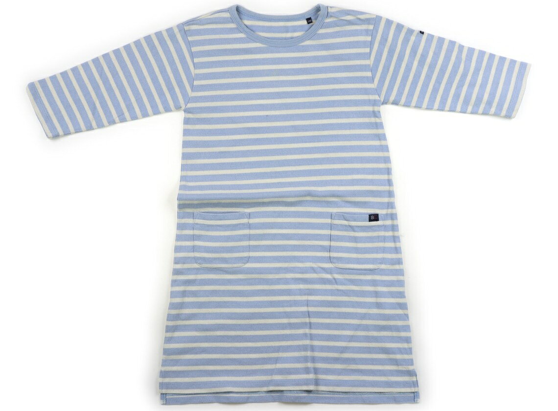 ビームス BEAMS Tシャツ・カットソー 130 女の子 水色・白・ボーダー柄 子供服 ベビー服 キッズ アウトレット ユーズド 【中古】キッズ・ベビー・マタニティ