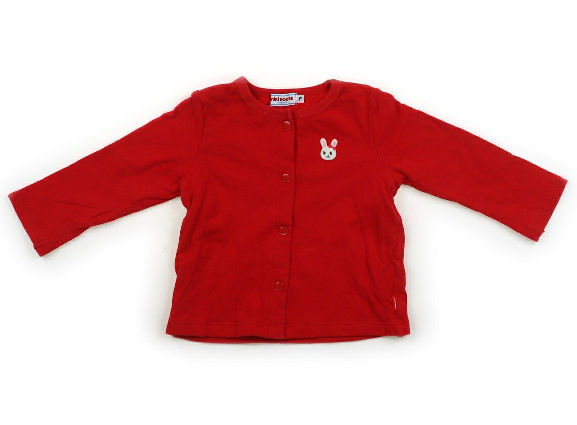 Cardigans - ミキハウス miki HOUSE カーディガン 70 女の子 赤 子供服 ベビー服 キッズ アウトレット ユーズド 【中古】キッズ・ベビー・マタニティ