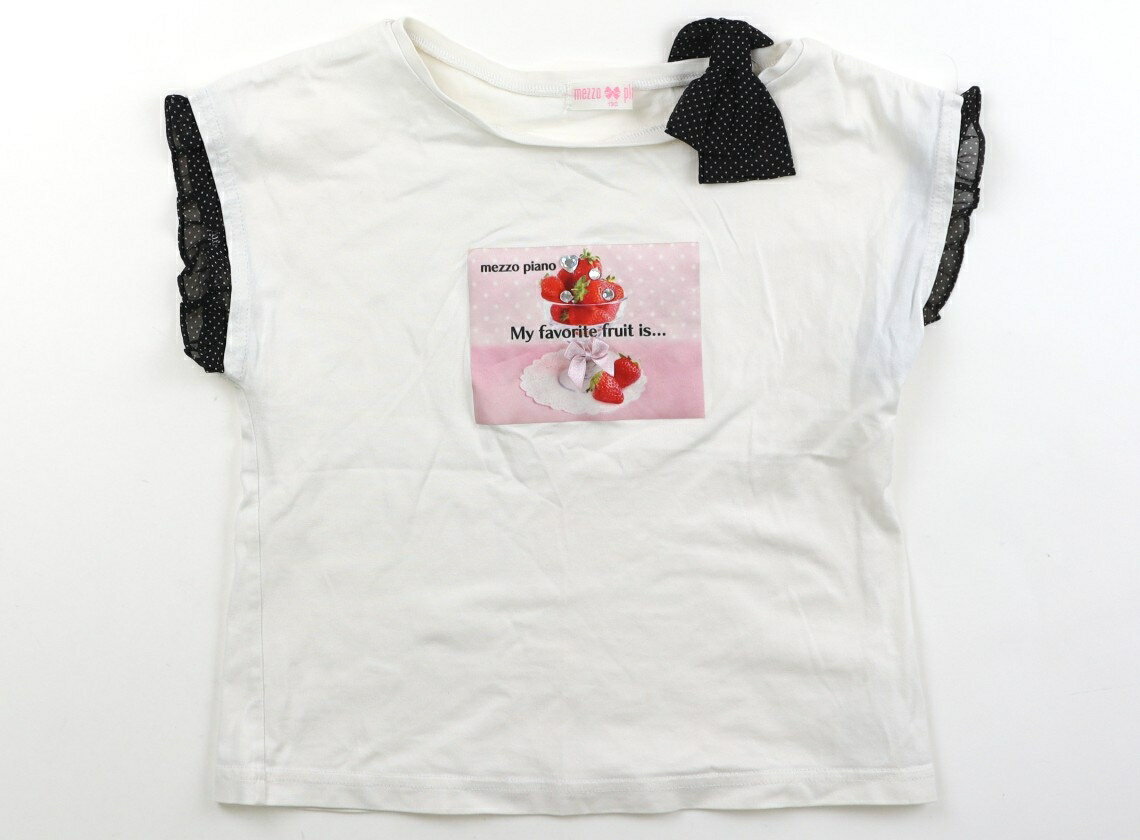 メゾピアノ mezzo piano Tシャツ・カットソー 130 女の子 ホワイト 子供服 ベビー服 キッズ アウトレット ユーズド 【中古】キッズ・ベビー・マタニティ
