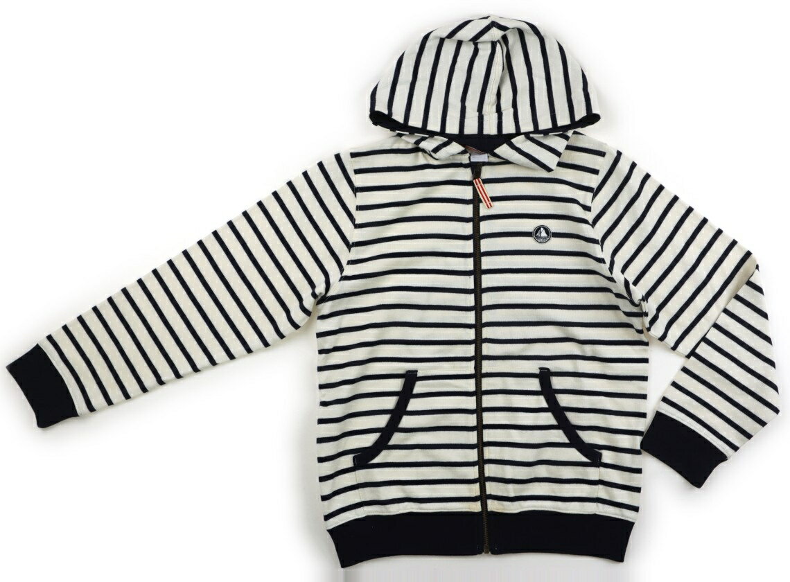 　ブランド 　PETIT BATEAU(プチバトー) 　カテゴリー 　パーカー 　サイズ 　150サイズ 　色 　白紺ボーダー 　状態 　★★★ 　記名 　なし 　ジャンル 　Boy しっかりとした生地です。色褪せや毛羽立ちは少なめで見た感じは綺麗ですが、袖や腹部に5mmほどのごくうっすらとした汚れや、前ファスナーの下あたりの生地に5.6cmほどの範囲でこすったようなオレンジ系の汚れがあります。まだまだお使いいただけます。 ＊【状態】【サイズ】に関しての詳しい説明はこちら