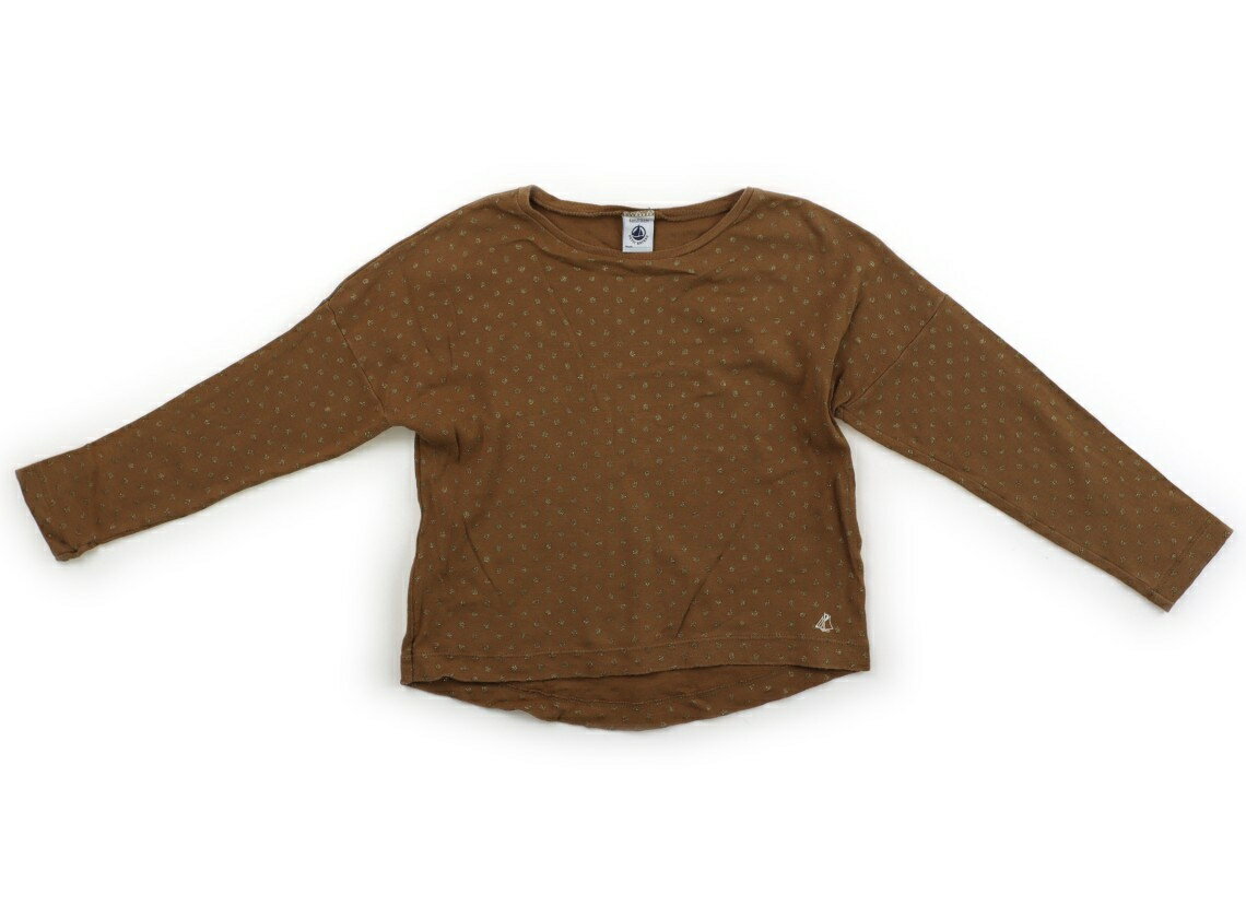 プチバトー PETIT BATEAU Tシャツ・カットソー 110 女の子 ライトブラウン、ゴールドラメドット 子供服 ベビー服 キッズ アウトレット ユーズド 【中古】キッズ・ベビー・マタニティ