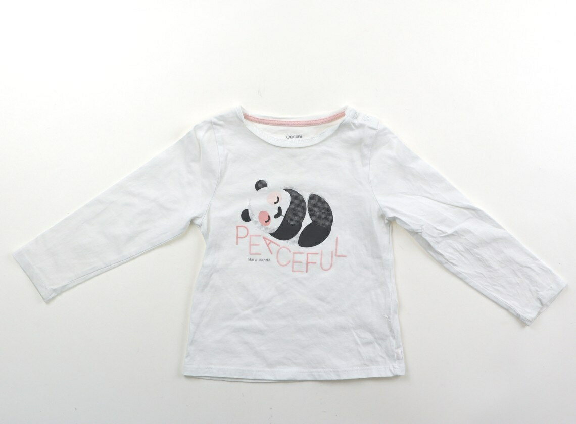 オバイビ OBAIBI Tシャツ・カットソー 80 女の子 白・パンダ 子供服 ベビー服 キッズ アウトレット ユーズド 【中古】キッズ・ベビー・マタニティ