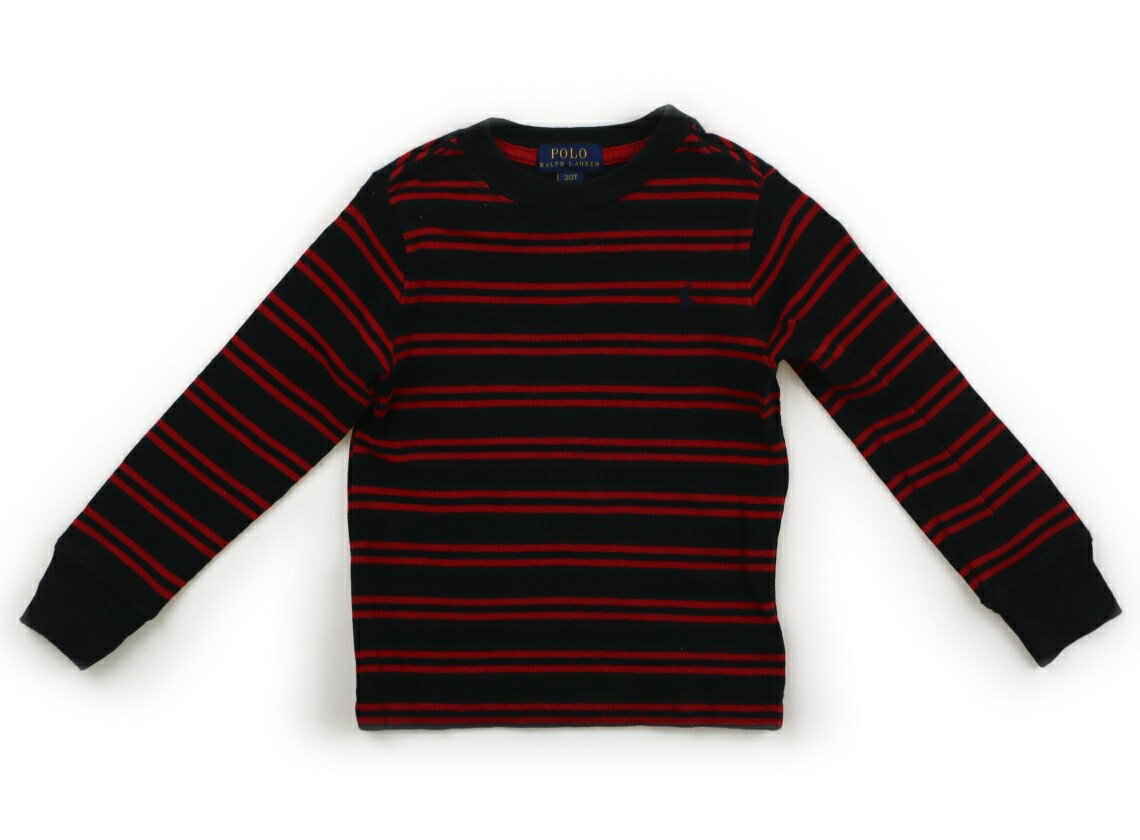 ポロラルフローレン POLO RALPH LAUREN Tシャツ・カットソー 90 女の子 ブラック・レッドボーダー 子供服 ベビー服 キッズ アウトレット ユーズド 【中古】キッズ・ベビー・マタニティ