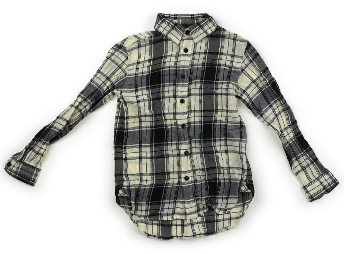 ポロラルフローレン POLO RALPH LAUREN シャツ・ブラウス 130 女の子 黒、アイボリー、チェック 子供服 ベビー服 キッズ アウトレット ユーズド 【中古】キッズ・ベビー・マタニティ