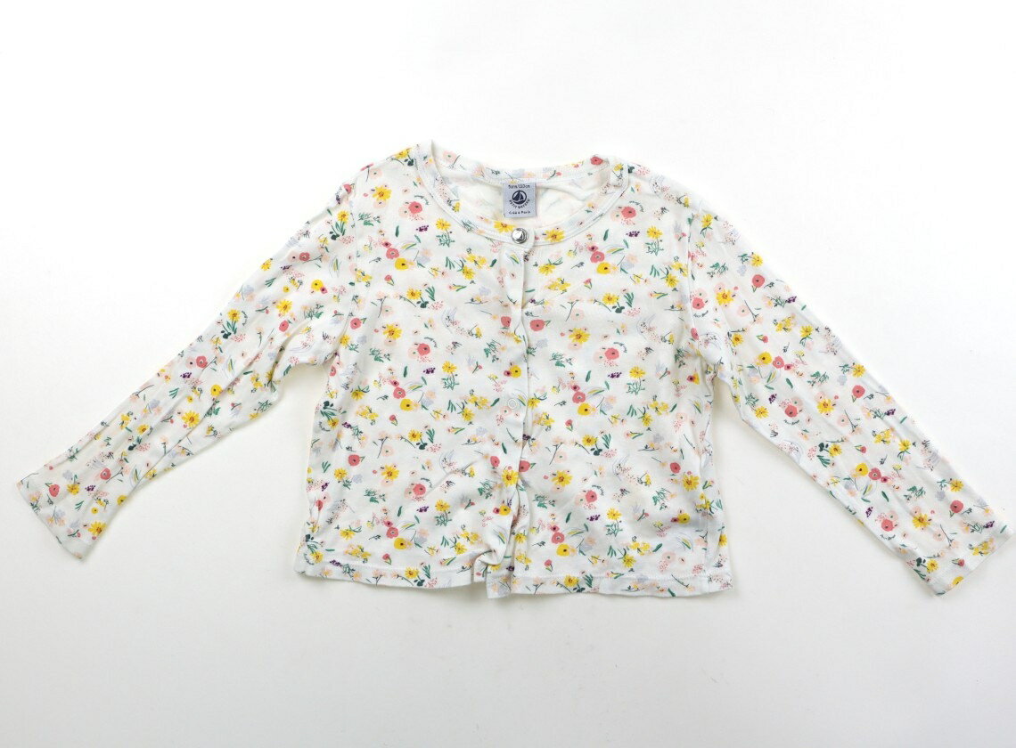 プチバトー PETIT BATEAU カーディガン 110 女の子 オフホワイト・花柄 子供服 ベビー服 キッズ アウトレット ユーズド 【中古】キッズ・ベビー・マタニティ