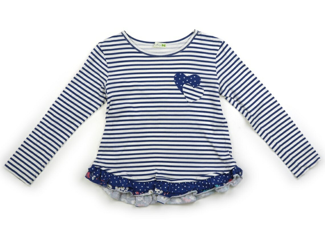 Rakuten - ニットプランナー（KP） Knit Planner(KP) Tシャツ・カットソー 140 女の子 白青ボーダー・ハート 子供服 ベビー服 キッズ アウトレット ユーズド 【中古】キッズ・ベビー・マタニティ