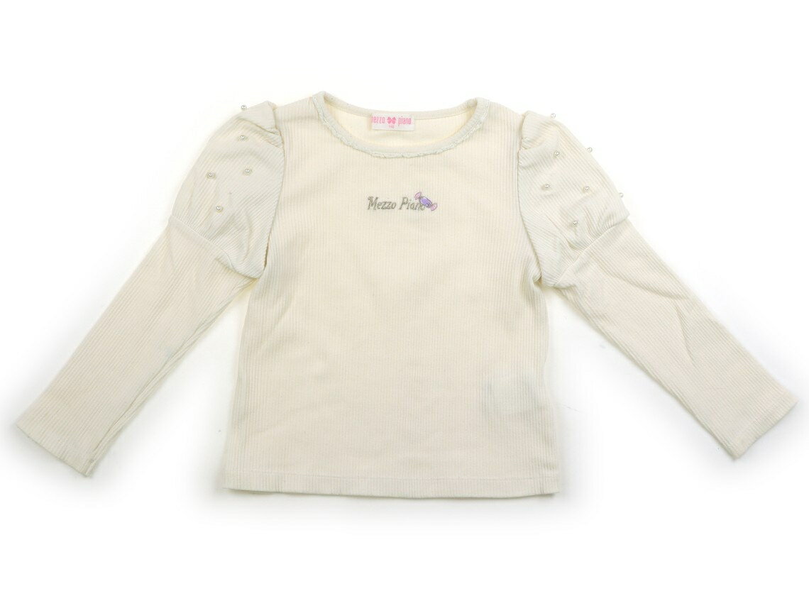 メゾピアノ mezzo piano Tシャツ・カットソー 110 女の子 白・ゴールド・パール 子供服 ベビー服 キッズ アウトレット ユーズド 【中古】キッズ・ベビー・マタニティ