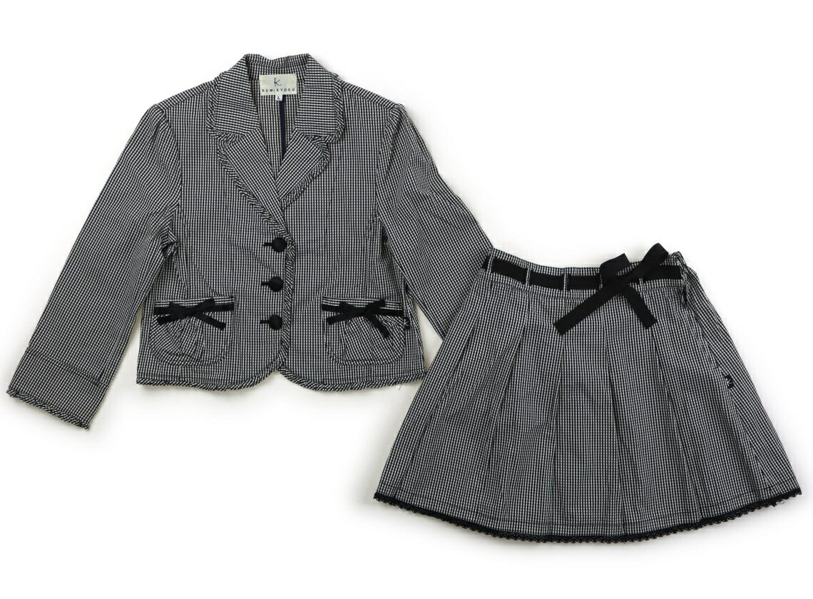 組曲 Kumikyoku フォーマルウェア 130 女の子 黒白チェック 子供服 ベビー服 キッズ アウトレット ユーズド 【中古】キッズ・ベビー・マタニティ