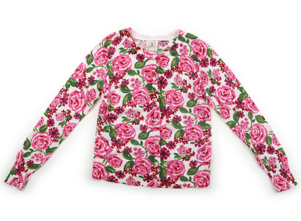 ランズエンド LAND'S END カーディガン 130 女の子 白、花柄 子供服 ベビー服 キッズ アウトレット ユーズド 【中古】キッズ・ベビー・マタニティ