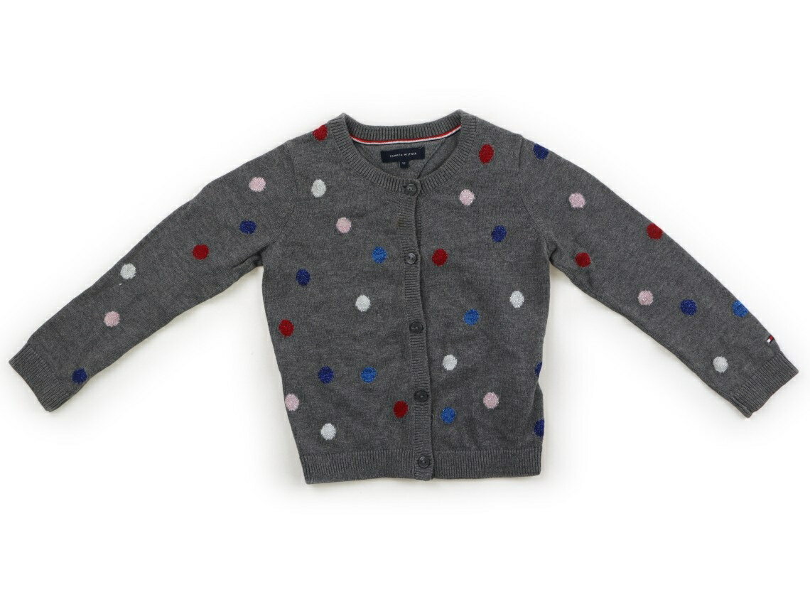 トミーヒルフィガー Tommy Hilfiger カーディガン 90 女の子 グレー、ラメドット柄 子供服 ベビー服 キッズ アウトレット ユーズド 【中古】キッズ・ベビー・マタニティ