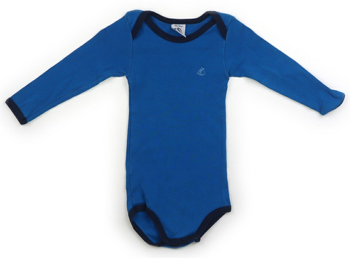 プチバトー PETIT BATEAU ロンパース 70 女の子 アクアブルー・ネイビー 子供服 ベビー服 キッズ アウトレット ユーズド 【中古】キッズ・ベビー・マタニティ