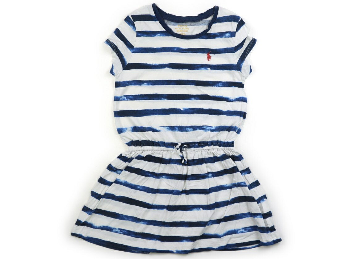 ポロラルフローレン POLO RALPH LAUREN ワンピース 130 女の子 ホワイト・ブルー・ボーダー 子供服 ベビー服 キッズ アウトレット ユーズド 【中古】キッズ・ベビー・マタニティ