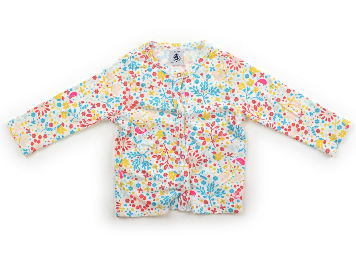 　ブランド 　PETIT BATEAU(プチバトー) 　カテゴリー 　カーディガン 　サイズ 　70サイズ 　色 　ホワイト・マルチカラー総柄 　状態 　★★★ 　記名 　なし 　ジャンル 　Girl 綿100％。実際のサイズ表記は、12m。やや毛羽立ち・洗いざらし感があります。 ＊【状態】【サイズ】に関しての詳しい説明はこちら