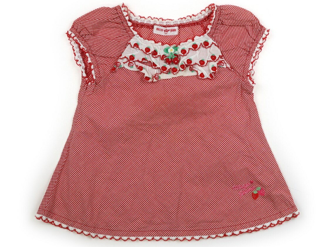 Rakuten - メゾピアノ mezzo piano シャツ・ブラウス 120 女の子 レッド・オフギンガム・イチゴフリル 子供服 ベビー服 キッズ アウトレット ユーズド 【中古】キッズ・ベビー・マタニティ