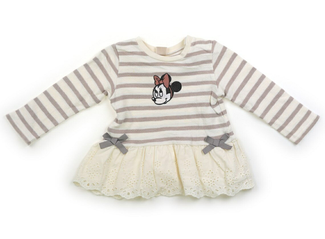 プティマイン petit main トレーナー・プルオーバー 90 女の子 オフホワイト、くすみベージュ 子供服 ベビー服 キッズ アウトレット ユーズド 【中古】キッズ・ベビー・マタニティ