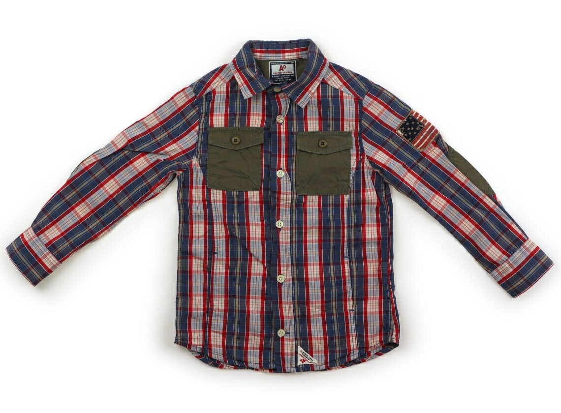 アメリカンイーグル American Eagle Outfitters シャツ・ブラウス 110 男の子 白、青・赤チェック、カーキ 子供服 ベビー服 キッズ アウトレット ユーズド 【中古】キッズ・ベビー・マタニティ