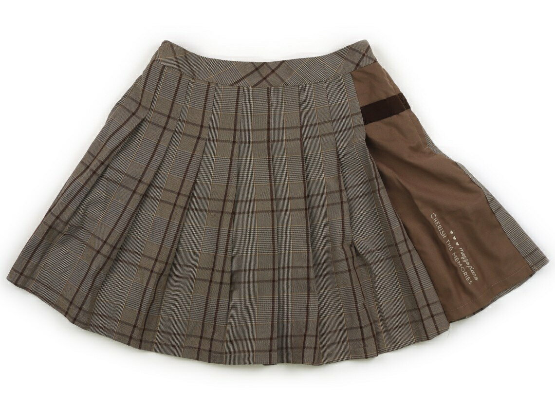 メゾピアノ mezzo piano スカート 150 女の子 ベージュ・ブラウン・チェック 子供服 ベビー服 キッズ アウトレット ユーズド 【中古】キッズ・ベビー・マタニティ
