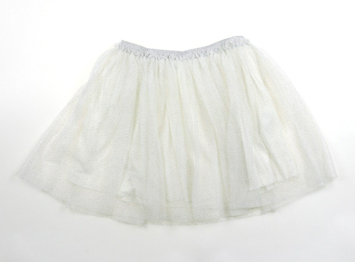 プチバトー PETIT BATEAU スカート 140 女の子 ホワイト・シルバーラメドット 子供服 ベビー服 キッズ アウトレット ユーズド 【中古】キッズ・ベビー・マタニティ