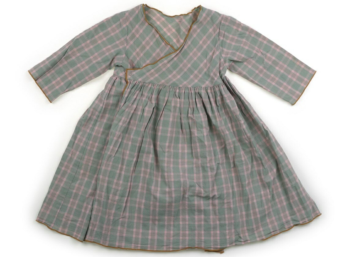 ビームス BEAMS ワンピース 110 女の子 グリーン・パステルピンクチェック・マスタードイエロー 子供服 ベビー服 キッズ アウトレット ユーズド 【中古】キッズ・ベビー・マタニティ