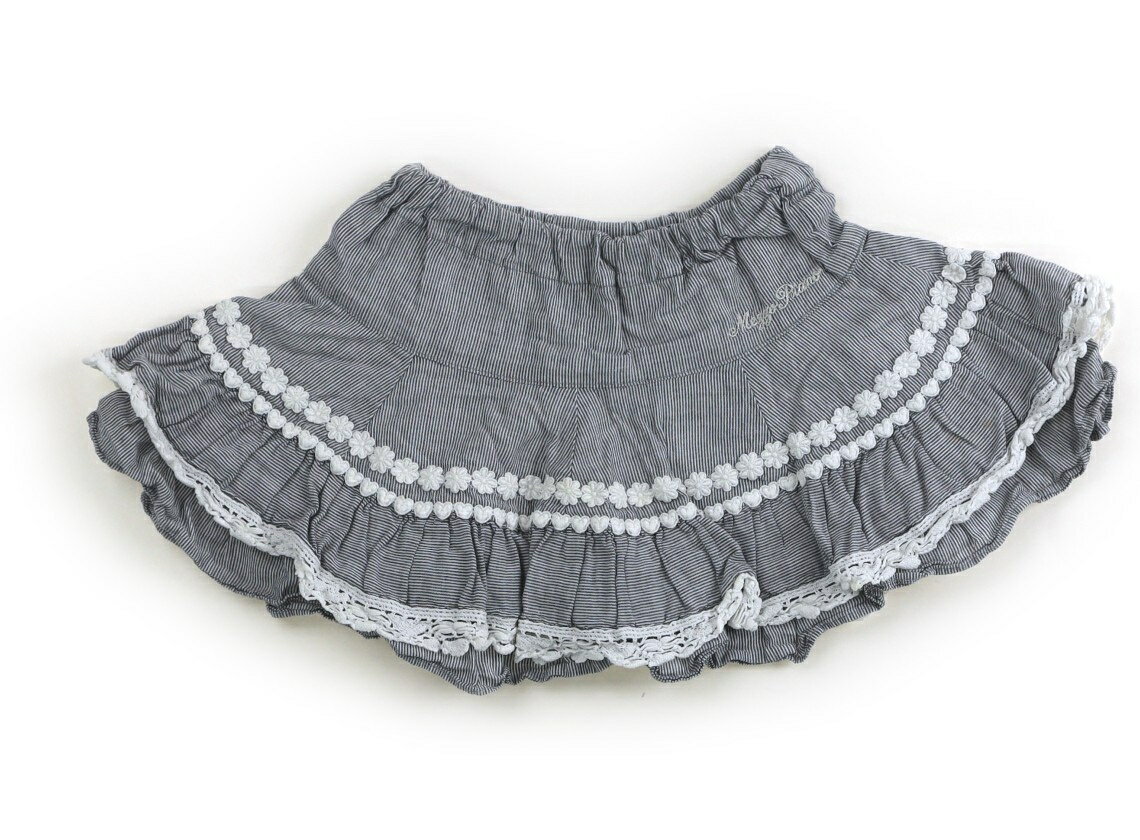 メゾピアノ mezzo piano スカート 90 女の子 グレー・ストライプ 子供服 ベビー服 キッズ アウトレット ユーズド 【中古】キッズ・ベビー・マタニティ