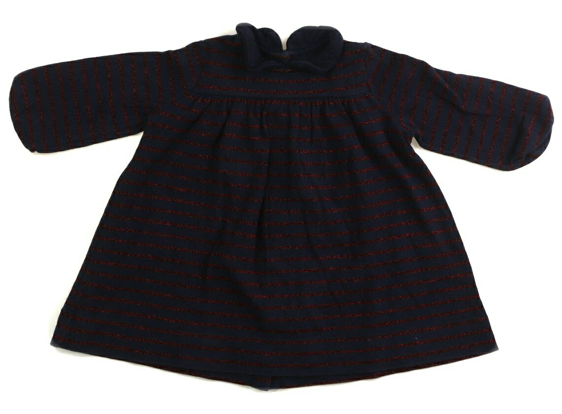 プチバトー PETIT BATEAU トレーナー・プルオーバー 80 女の子 ネイビー　赤ラメ 子供服 ベビー服 キッズ アウトレット ユーズド 【中古】キッズ・ベビー・マタニティ