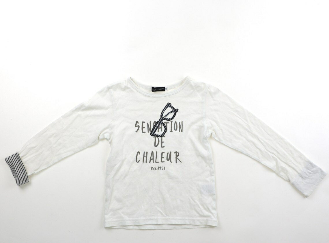 べべ BeBe Tシャツ・カットソー 130 女の子 オフ・眼鏡プリント 子供服 ベビー服 キッズ アウトレット ユーズド 【中古】キッズ・ベビー・マタニティ