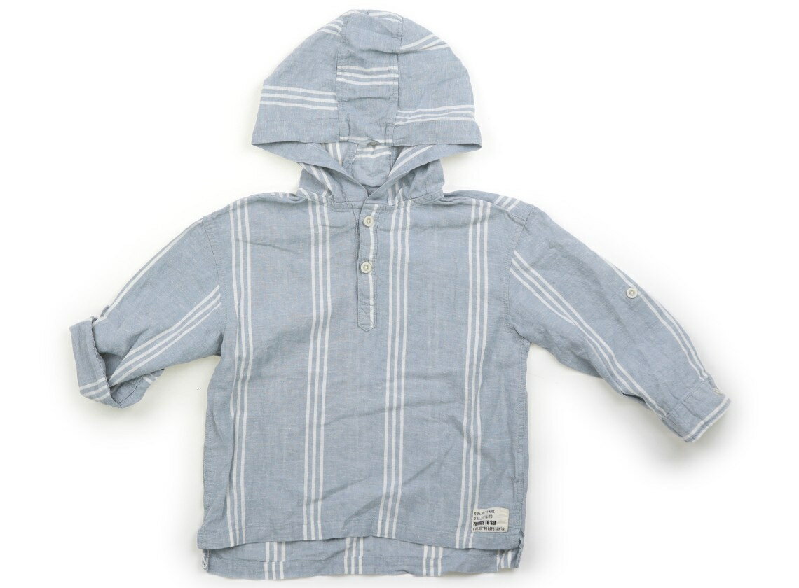 　ブランド 　ZARA(ザラ) 　カテゴリー 　シャツ・ブラウス 　サイズ 　100サイズ 　色 　ブルーグレー・白 　状態 　★★（返品不可） 　記名 　なし 　ジャンル 　Girl 実際のサイズ表記は3〜4/104cm。フードは縫い付けです。素材タグが切られています。七分袖。 ＊【状態】【サイズ】に関しての詳しい説明はこちら