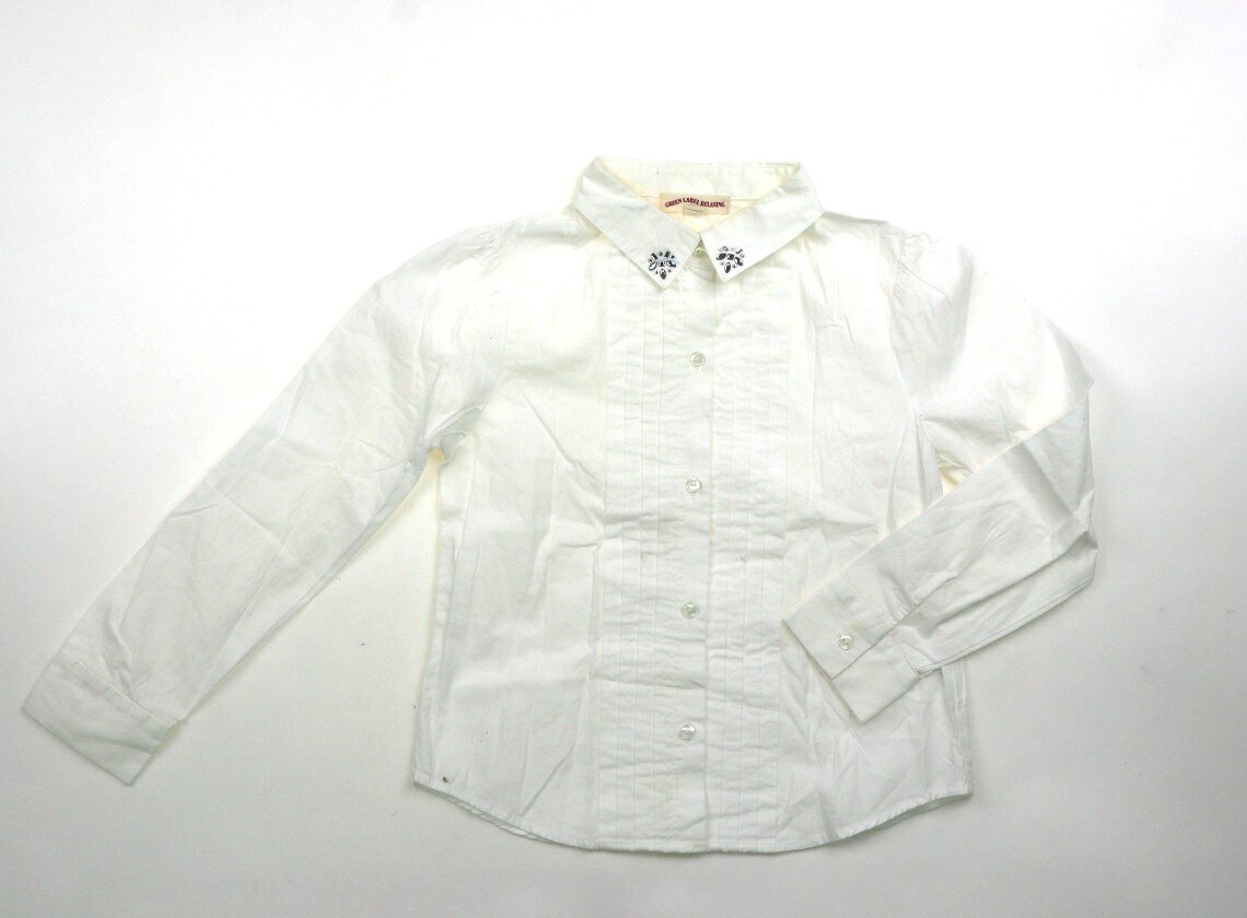 ユナイテッドアローズ UNITED ARROWS シャツ・ブラウス 130 女の子 オフ・襟ビジュー 子供服 ベビー服 キッズ アウトレット ユーズド 【中古】キッズ・ベビー・マタニティ