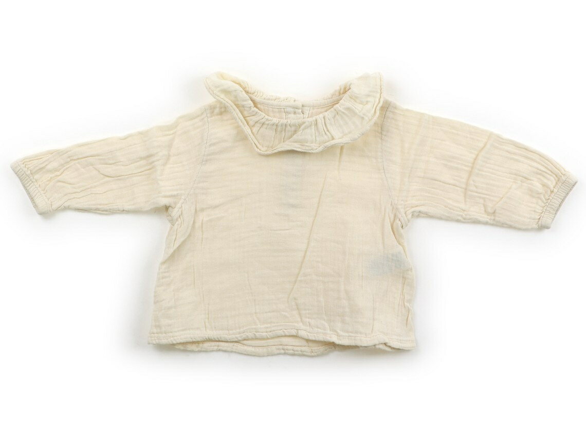 プチバトー PETIT BATEAU シャツ・ブラウス 70 女の子 ベージュ・フリル 子供服 ベビー服 キッズ アウトレット ユーズド 【中古】キッズ・ベビー・マタニティ