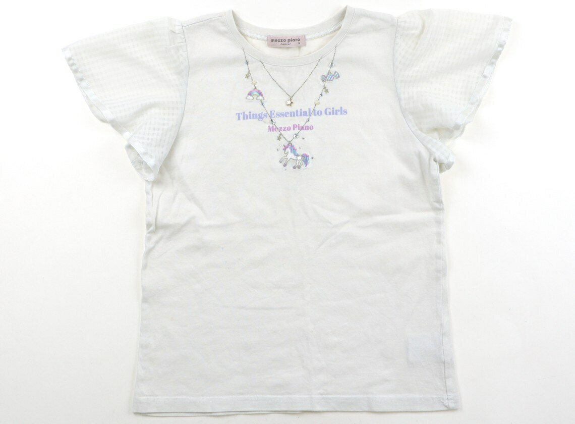 T-Shirts （Short Sleeve） - メゾピアノ mezzo piano Tシャツ・カットソー 150 女の子 オフ白・ネックレス柄・ユニコーン 子供服 ベビー服 キッズ アウトレット ユーズド 【中古】キッズ・ベビー・マタニティ