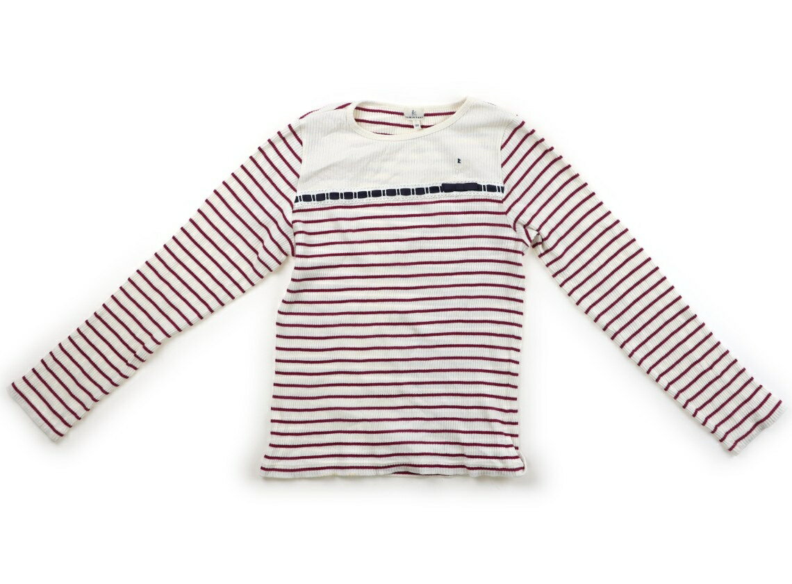組曲 Kumikyoku Tシャツ・カットソー 150 女の子 生成り・ワイン・ボーダー 子供服 ベビー服 キッズ アウトレット ユーズド 【中古】キッズ・ベビー・マタニティ