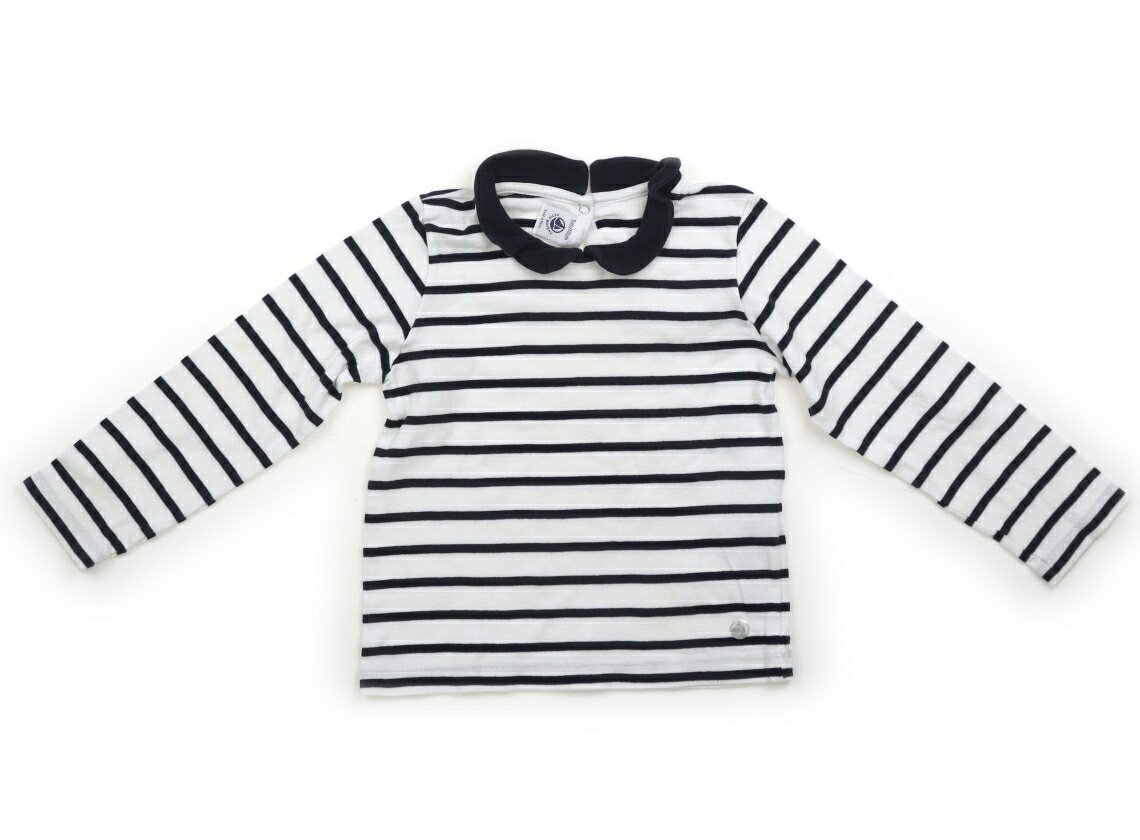 プチバトー PETIT BATEAU Tシャツ・カットソー 110 女の子 白、小黒ボーダー、ネイビー 子供服 ベビー服 キッズ アウトレット ユーズド 【中古】キッズ・ベビー・マタニティ
