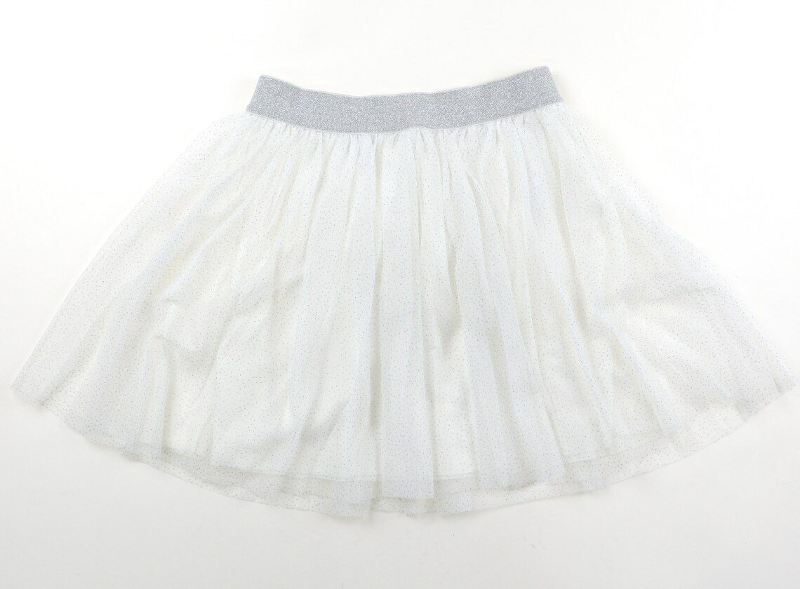 プチバトー PETIT BATEAU スカート 150 女の子 オフ白・シルバーラメ・ドット 子供服 ベビー服 キッズ アウトレット ユーズド 【中古】キッズ・ベビー・マタニティ