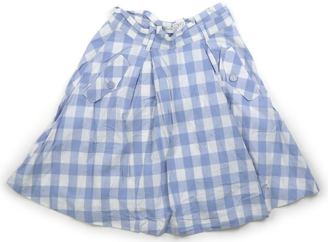 ポンポネット pom ponette スカート 160 女の子 ペールブルーギンガムチェック 子供服 ベビー服 キッズ アウトレット ユーズド 【中古】キッズ・ベビー・マタニティ