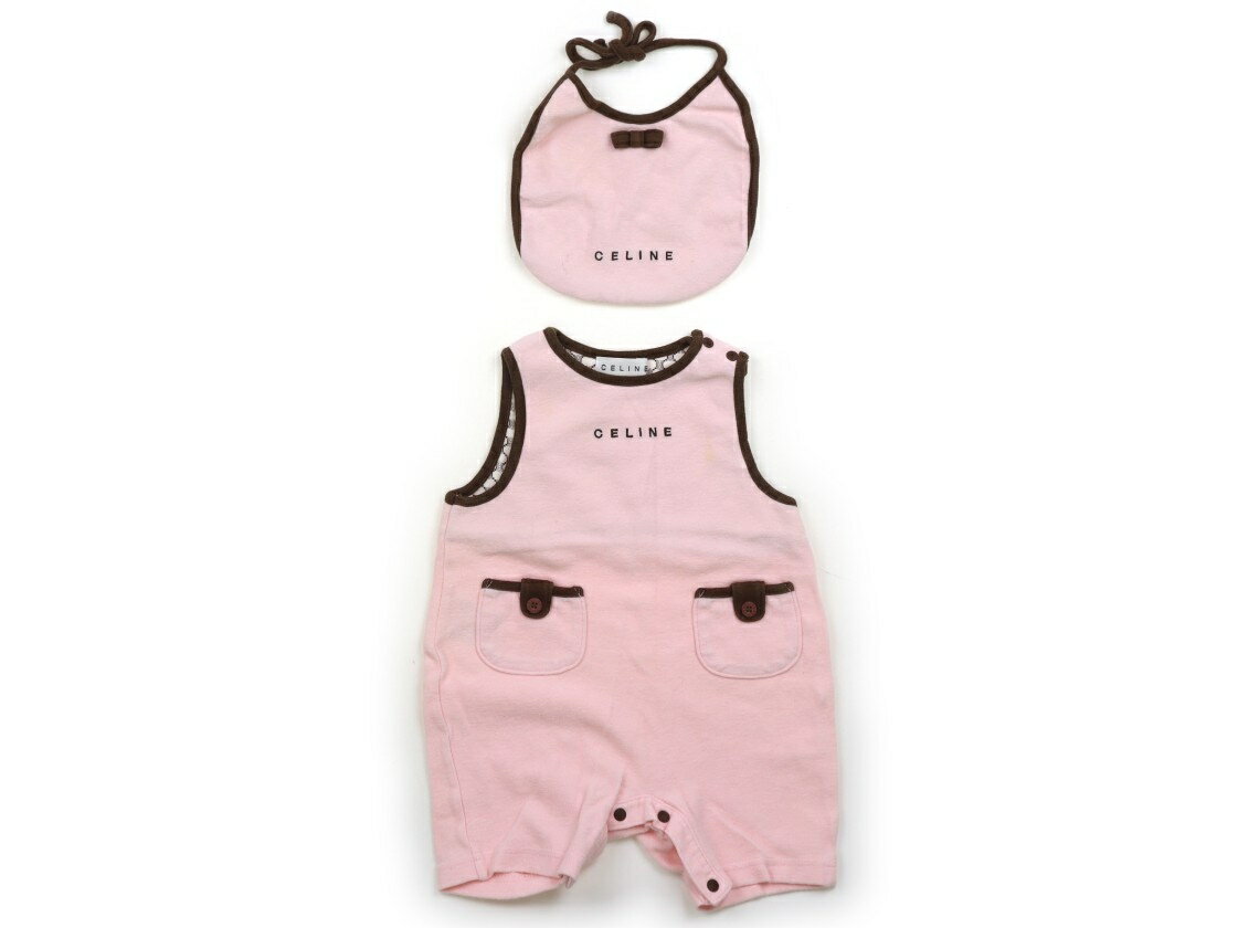 セリーヌ CELINE ベビーオーバーオール 70 女の子 ピンク・ブラウン 子供服 ベビー服 キッズ アウトレット ユーズド 【中古】キッズ・ベビー・マタニティ