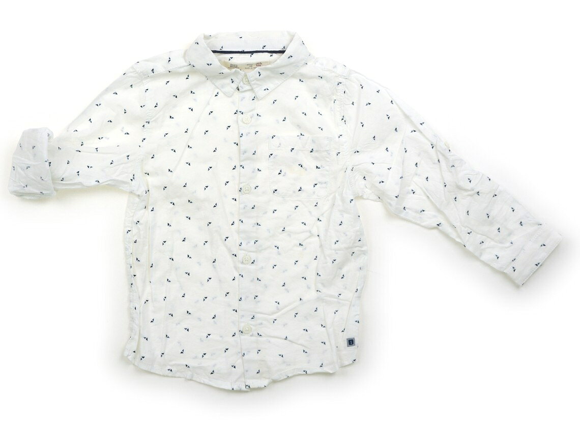 ザラ ZARA シャツ・ブラウス 100 男の子 オフ地・ブルー柄 子供服 ベビー服 キッズ アウトレット ユーズド 【中古】キッズ・ベビー・マタニティ