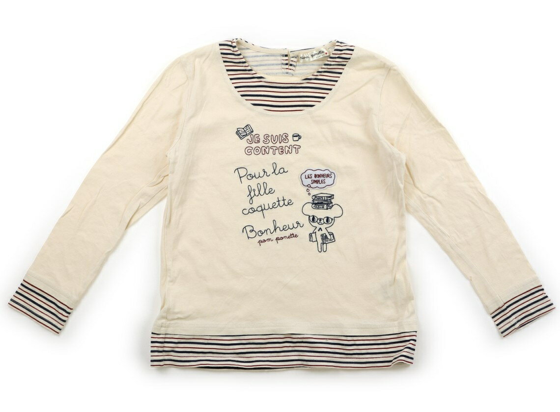 T-Shirts （Short Sleeve） - ポンポネット pom ponette Tシャツ・カットソー 150 女の子 生成り・柄 子供服 ベビー服 キッズ アウトレット ユーズド 【中古】キッズ・ベビー・マタニティ