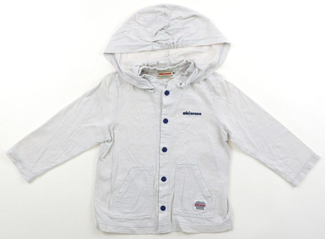 ミキハウス miki HOUSE パーカー 90 男の子 ライトグレー 子供服 ベビー服 キッズ アウトレット ユーズド 【中古】キッズ・ベビー・マタニティ