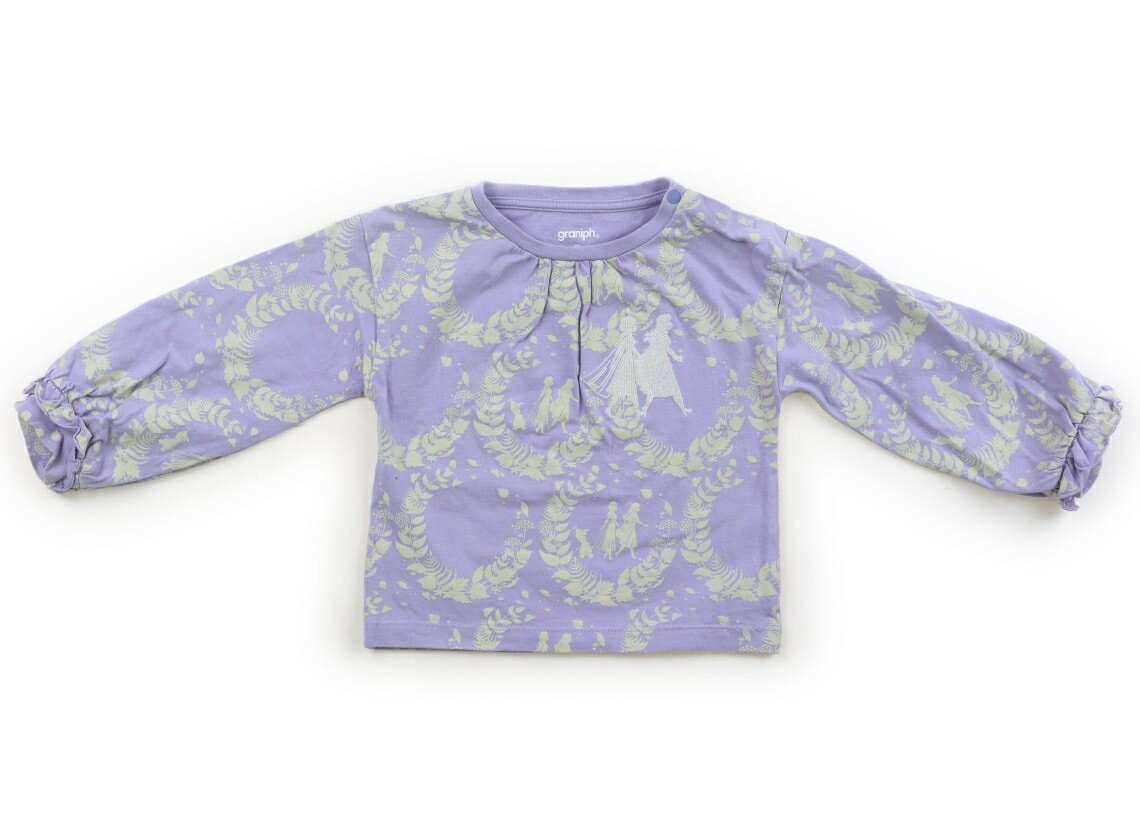 グラニフ graniph Tシャツ・カットソー 90 女の子 ライラック・アナと雪の女王 子供服 ベビー服 キッズ アウトレット ユーズド 【中古】キッズ・ベビー・マタニティ