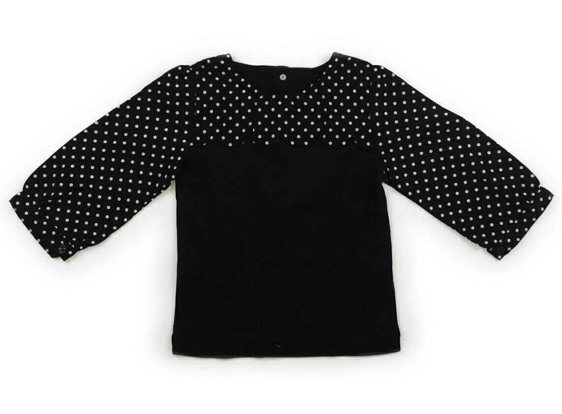 べべ BeBe Tシャツ・カットソー 110 女の子 ブラック・ホワイトドット 子供服 ベビー服 キッズ アウトレット ユーズド 【中古】キッズ・ベビー・マタニティ
