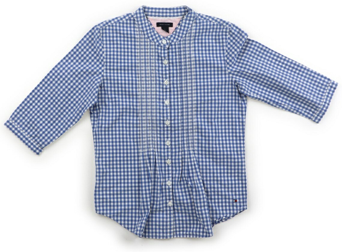 トミーヒルフィガー Tommy Hilfiger シャツ・ブラウス 130 女の子 水色、白チェック 子供服 ベビー服 キッズ アウトレット ユーズド 【中古】キッズ・ベビー・マタニティ