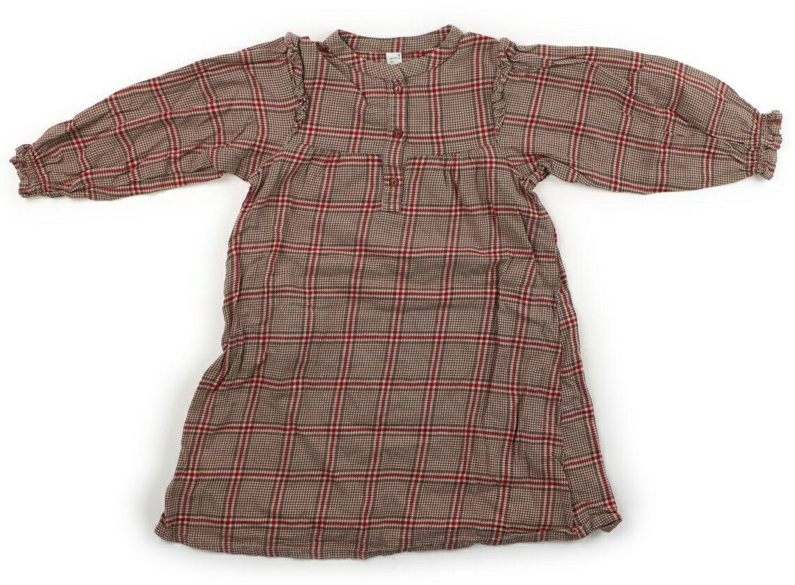 アプレレクール apres les cours ワンピース 110 女の子 ブラウン・レッド千鳥格子 子供服 ベビー服 …