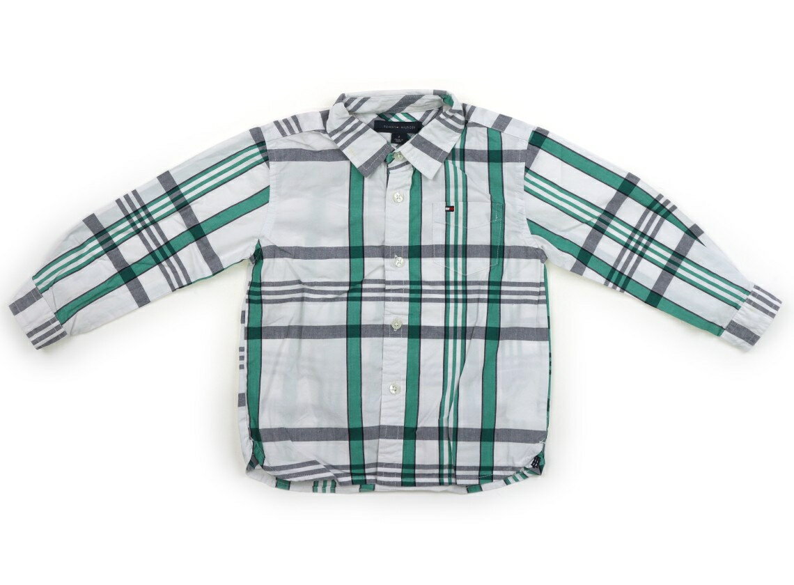 Rakuten - トミーヒルフィガー Tommy Hilfiger シャツ・ブラウス 80 男の子 チェック柄ホワイトグリーングレー 子供服 ベビー服 キッズ アウトレット ユーズド 【中古】キッズ・ベビー・マタニティ