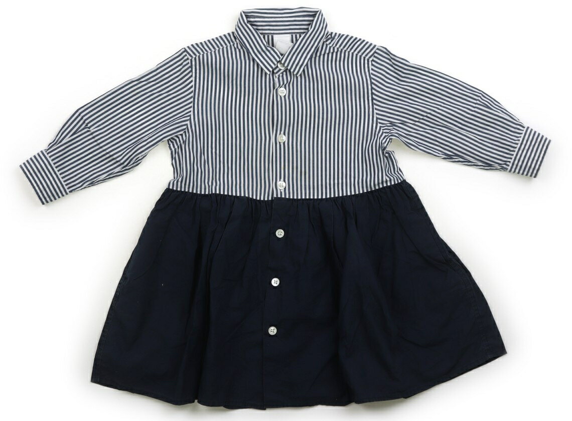 アーチ＆ライン ARCH＆LINE ワンピース 95 女の子 白・青ストライプ、ネイビー 子供服 ベビー服 キッズ アウトレット ユーズド 【中古】キッズ・ベビー・マタニティ