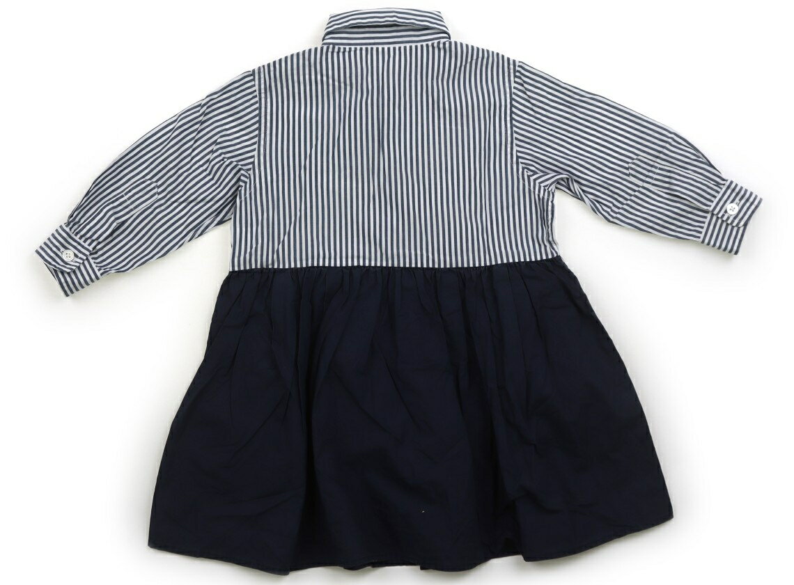 アーチ＆ライン ARCH＆LINE ワンピース 95 女の子 白・青ストライプ、ネイビー 子供服 ベビー服 キッズ アウトレット ユーズド 【中古】キッズ・ベビー・マタニティ 2