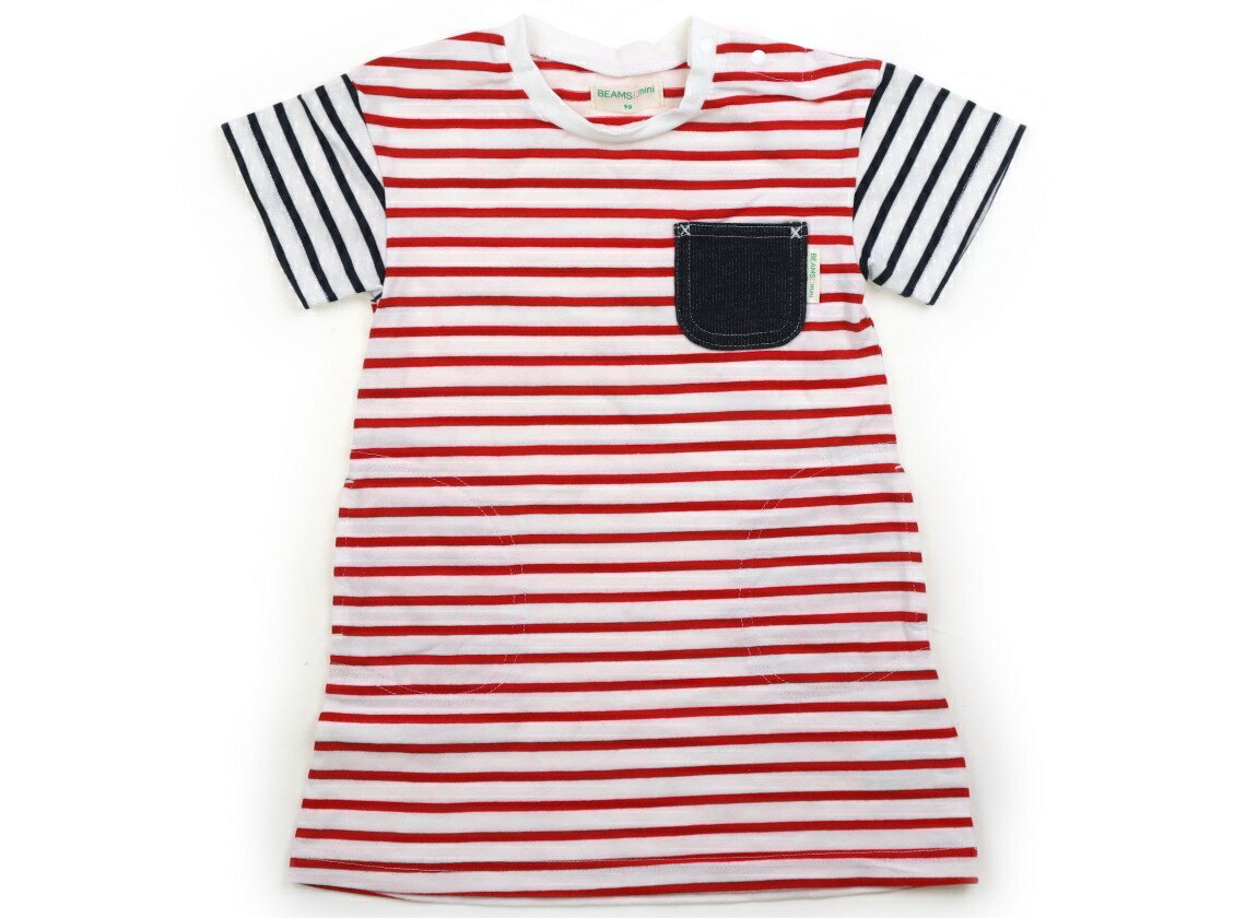 ビームス BEAMS ワンピース 90 女の子 赤、紺、ボーダー 子供服 ベビー服 キッズ アウトレット ユーズド 【中古】キッズ・ベビー・マタニティ