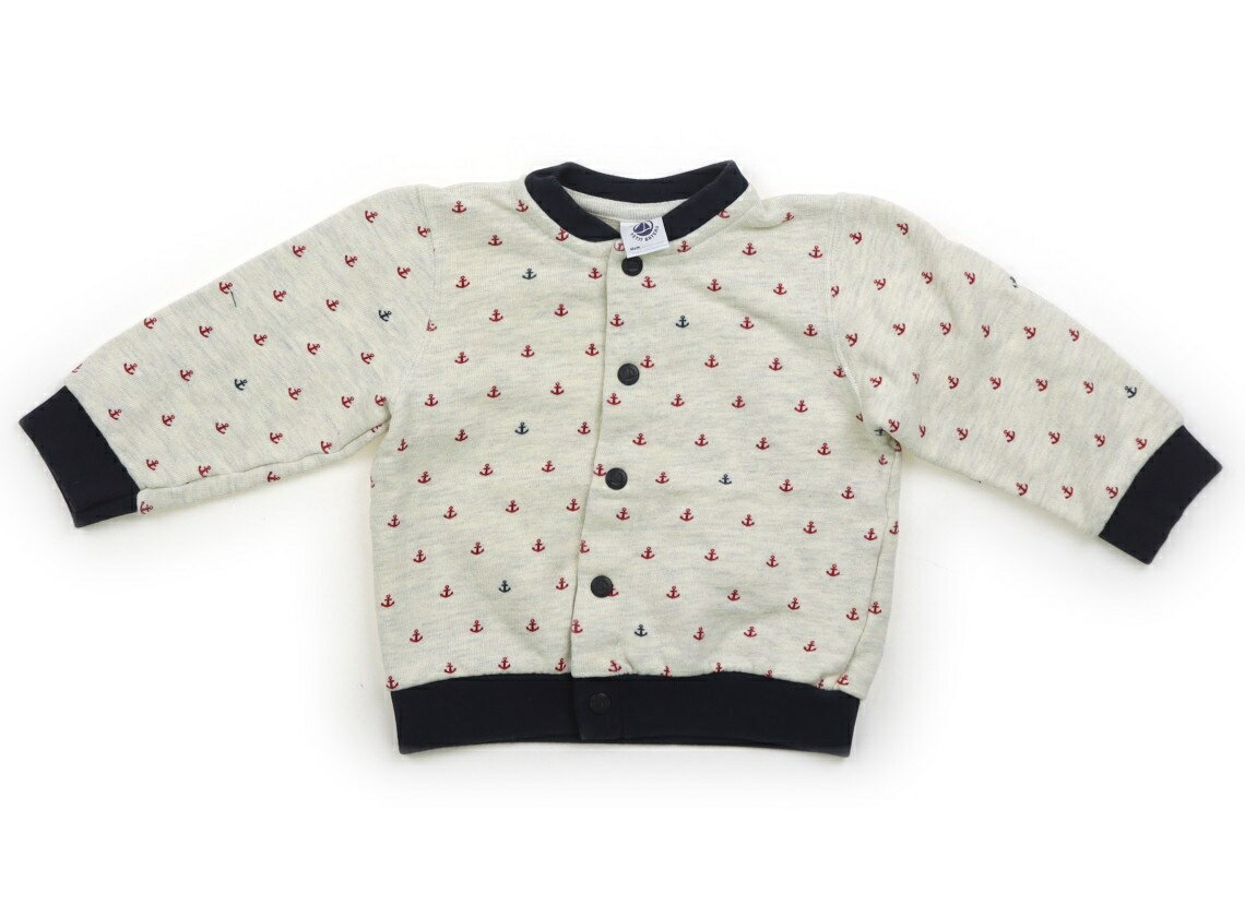 Rakuten - プチバトー PETIT BATEAU カーディガン 80 男の子 グレーミックス・ネイビー・いかり 子供服 ベビー服 キッズ アウトレット ユーズド 【中古】キッズ・ベビー・マタニティ