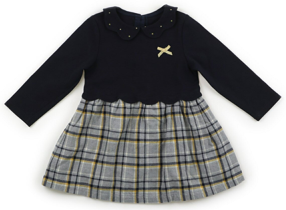 Rakuten - デイブアンドベラ Dave&Bella ワンピース 90 女の子 紺、グレーチェック、イエロー 子供服 ベビー服 キッズ アウトレット ユーズド 【中古】キッズ・ベビー・マタニティ