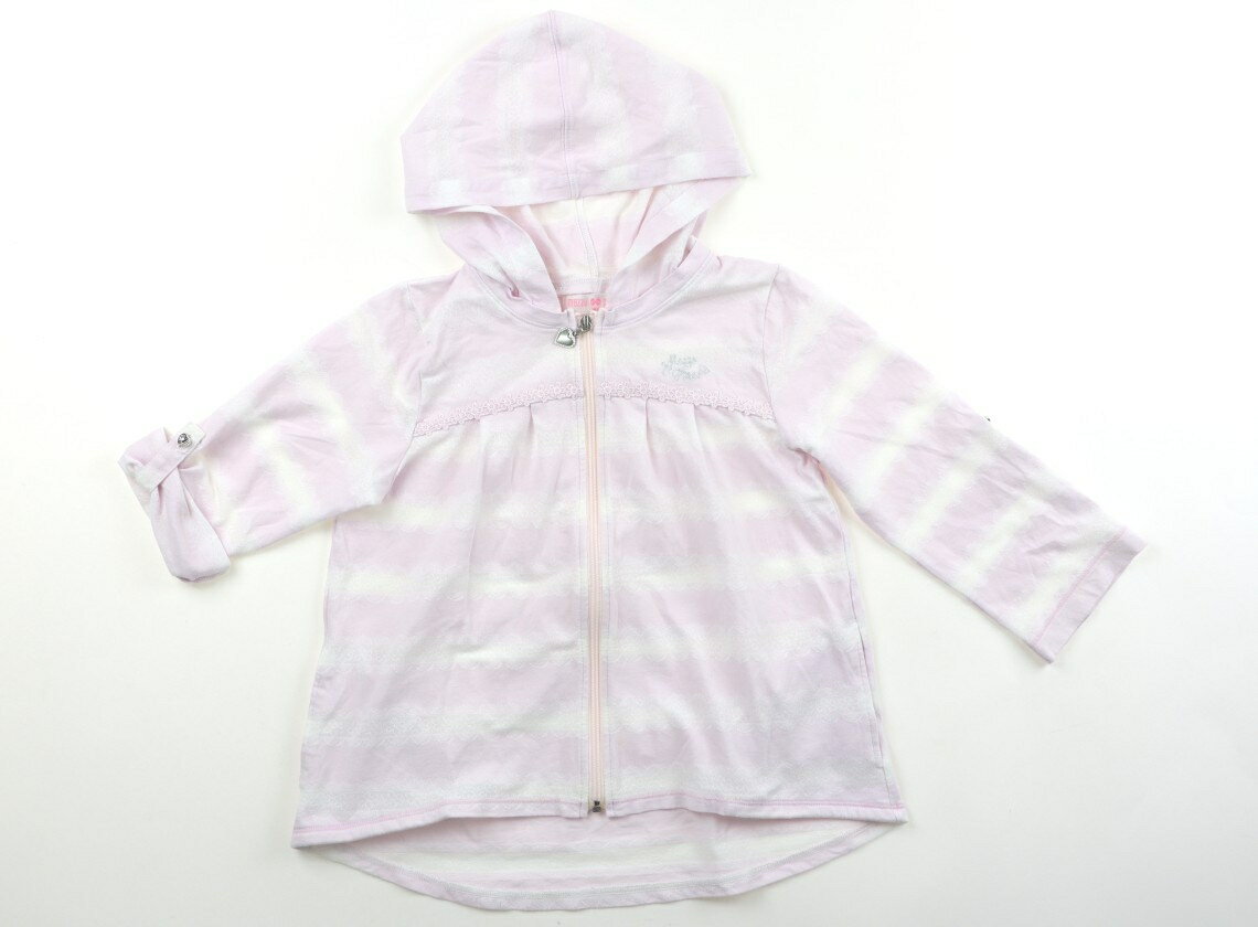 メゾピアノ mezzo piano パーカー 140 女の子 薄ピンクホワイト 子供服 ベビー服 キッズ アウトレット ユーズド 【中古】キッズ・ベビー・マタニティ